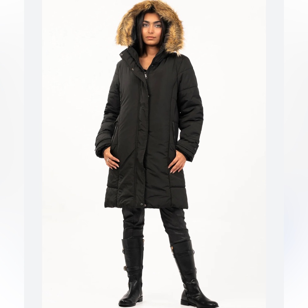 Women's  Hooded Coat puffer Down Fur-Trimmed  size Medium
